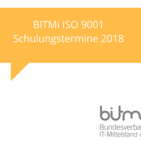 BITMi ISO 9001 Schulungstermine 2018
