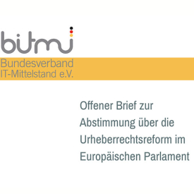 Offener Brief zur Abstimmung über die Urheberrechtsreform im Europäischen Parlament